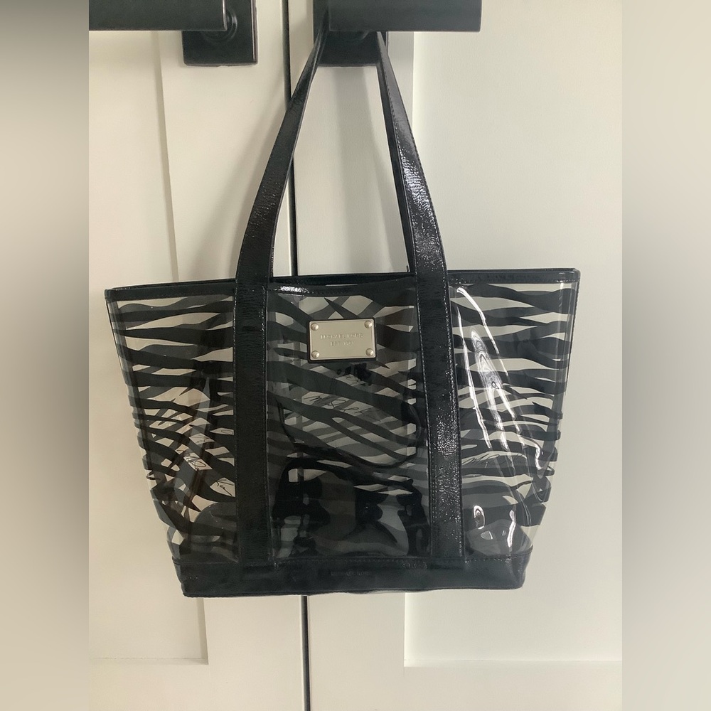 Michael Kors Black and Clear Tote Bag